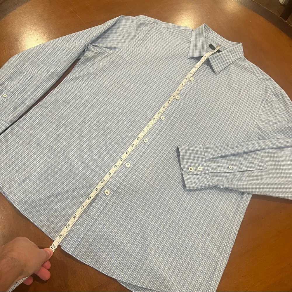 Zachary‎ Prell Men’s Blue/White Check Long-Sleeve Button Up Dress Shirt XL